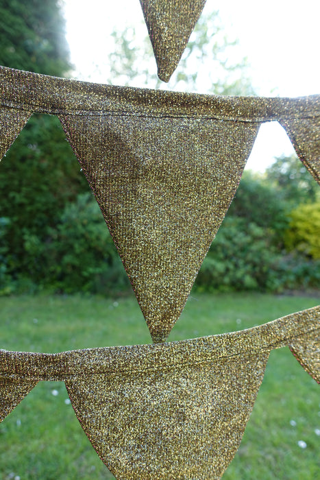 Gold And Purple Toned Glitter Bunting - 4.5 Metres