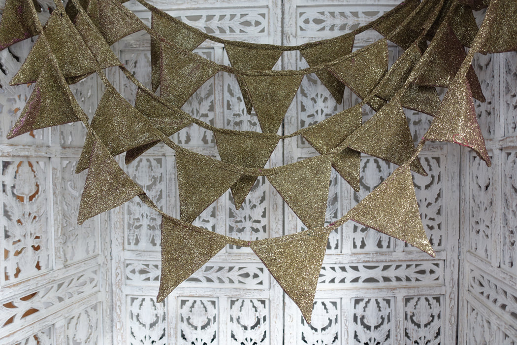 Gold And Purple Toned Glitter Bunting - 4.5 Metres