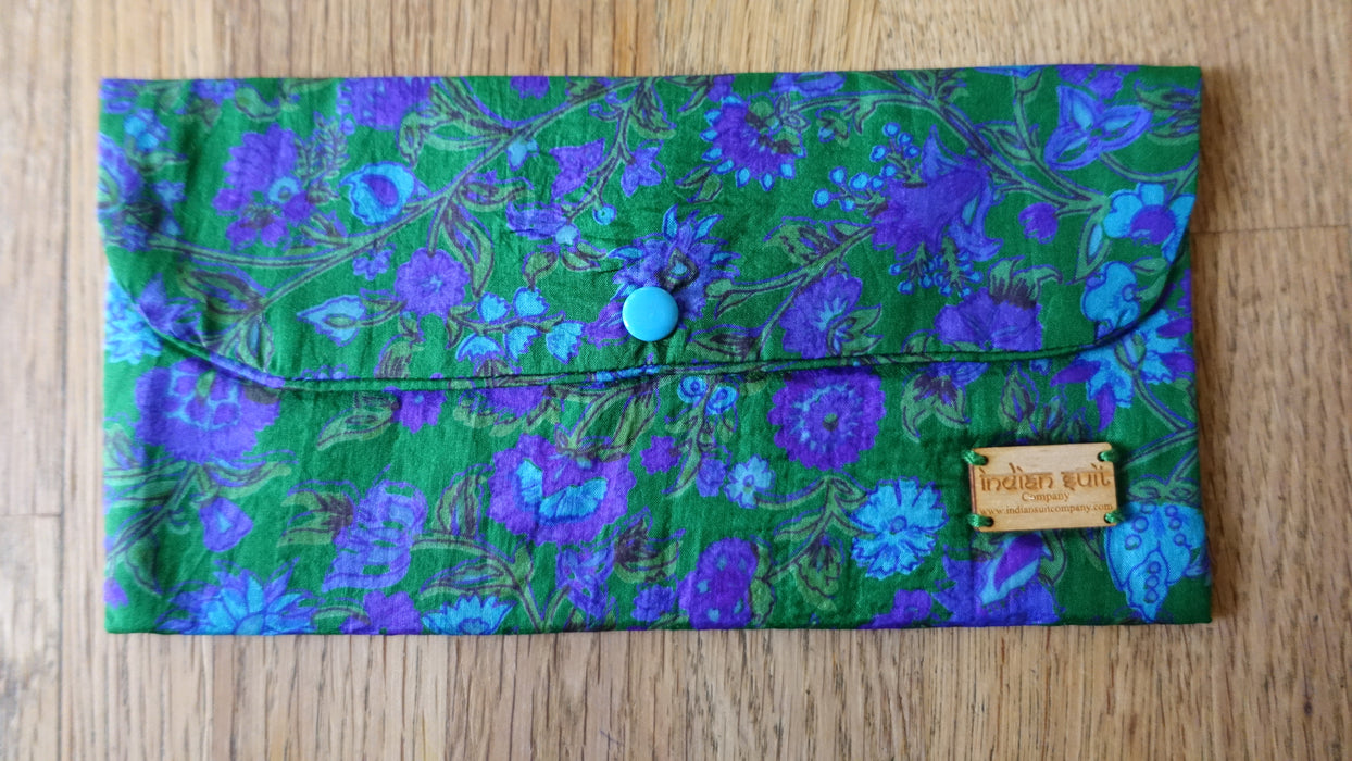 Purple And Green Vintage Silk Gift Envelope