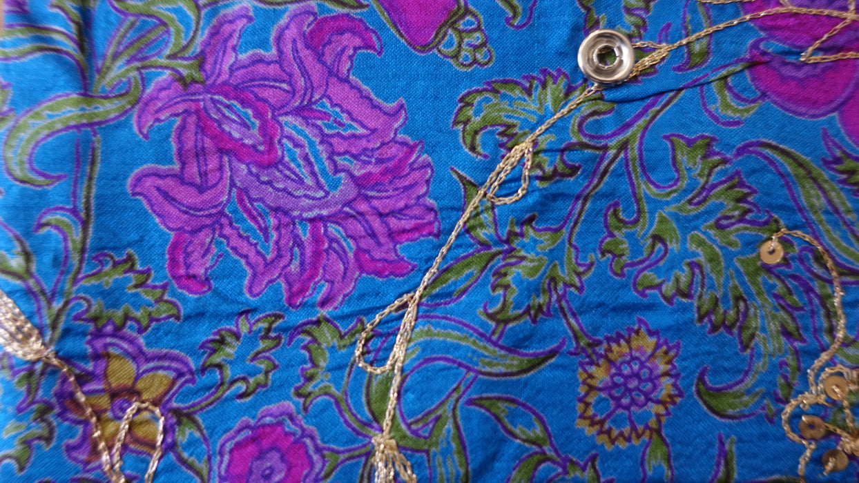 Blue Vintage Embellished Silk Gift Envelope