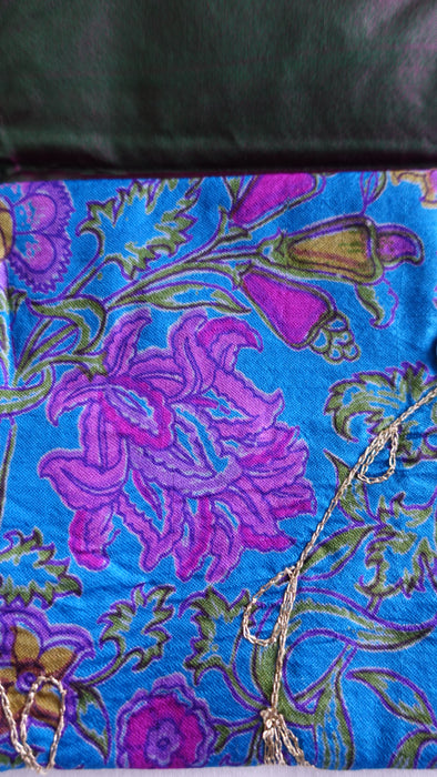 Blue Vintage Embellished Silk Gift Envelope