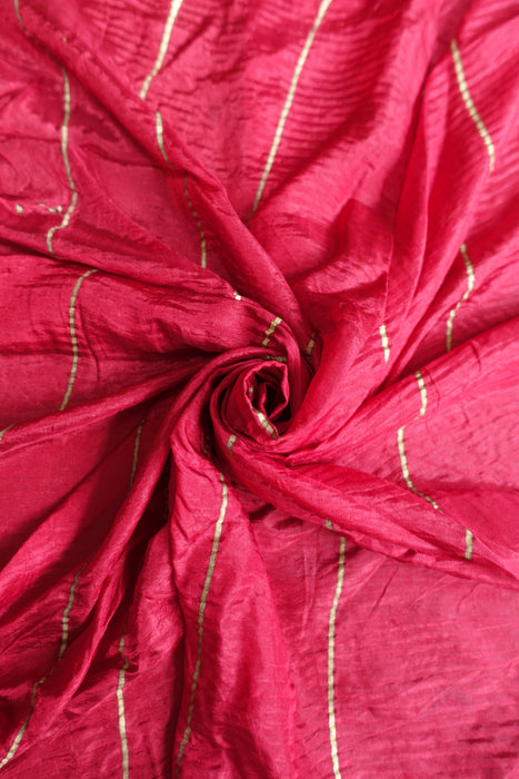 Crushed Red Silk With Gold Blocking - New