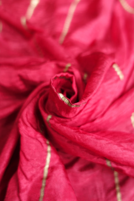 Crushed Red Silk With Gold Blocking - New