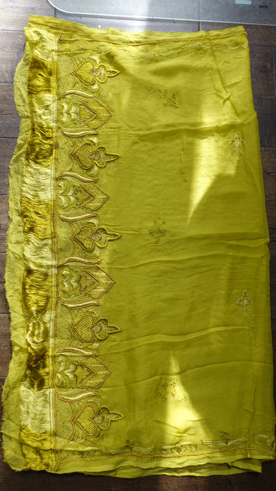 Citrus Green Vintage Silk Chiffon Dupatta - New