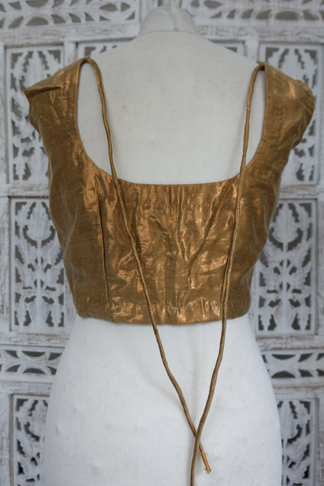 Shimmering Gold Sari Blouse - To Fit Bust 35 - Preloved