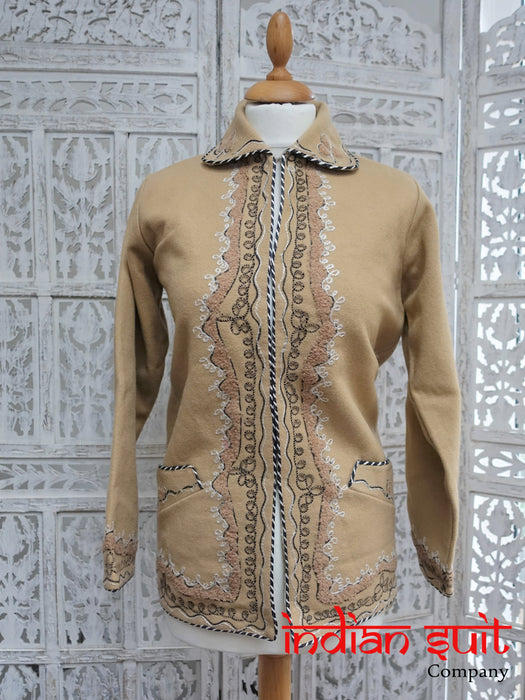 Camel Hand Stitched Handmade Jacket - Preloved - Indian Suit Company