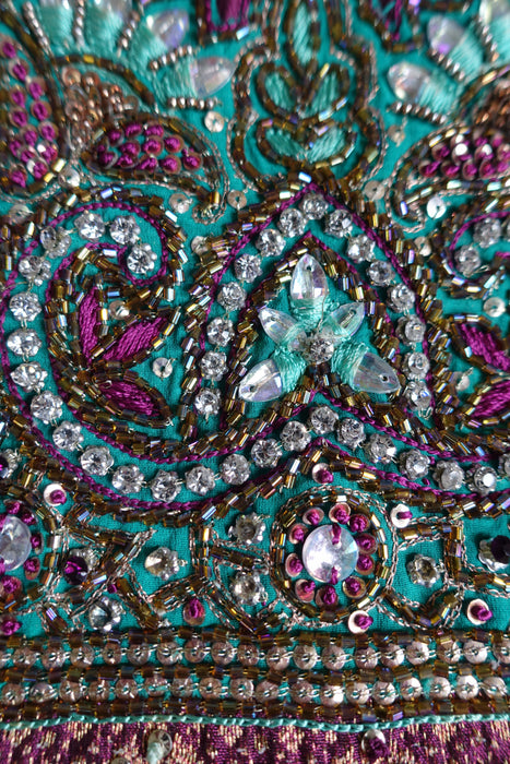 Plum Embroidered Tote Bag - New - Indian Suit Company