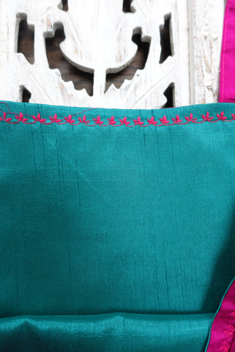 Magenta Vintage Silk Large Tote Bag - Indian Suit Company