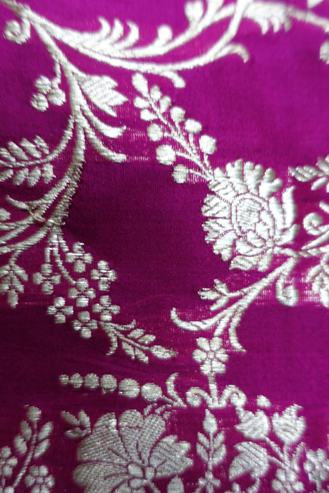 Magenta Vintage Silk Large Tote Bag - Indian Suit Company