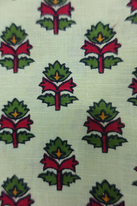 Small Green Cotton Print Gift Bag - New