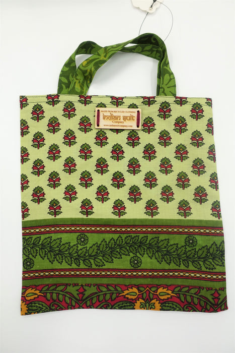 Small Green Cotton Print Gift Bag - New