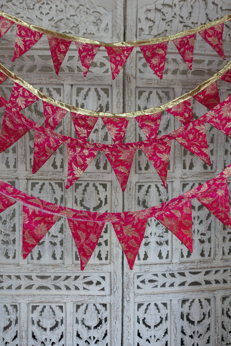 Pink And Gold Banarsi Brocade With Pink Trim - 3.7 Metres