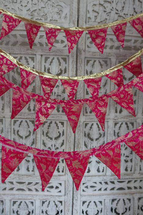 Pink And Gold Banarsi Brocade With Pink Trim - 3.7 Metres