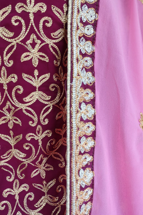 Plum & Pink Sharara Ghaghara - UK 10 / EU 36 - New - Indian Suit Company