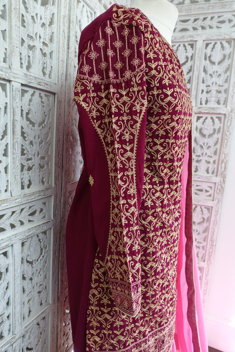 Plum & Pink Sharara Ghaghara - UK 10 / EU 36 - New - Indian Suit Company