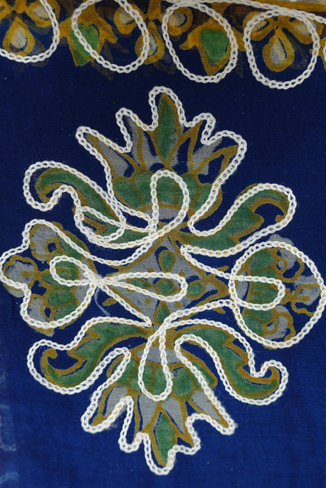 Blue & Red Chiffon Sari New