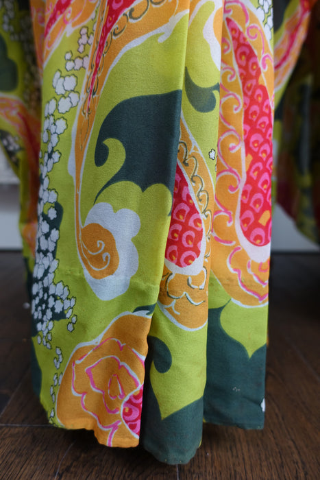 Green Pink Retro Vintage Sari - Preloved