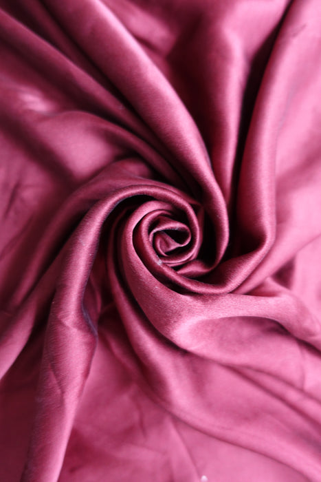 Dark Red Brushed Zardosi Silk Dupatta - Preloved