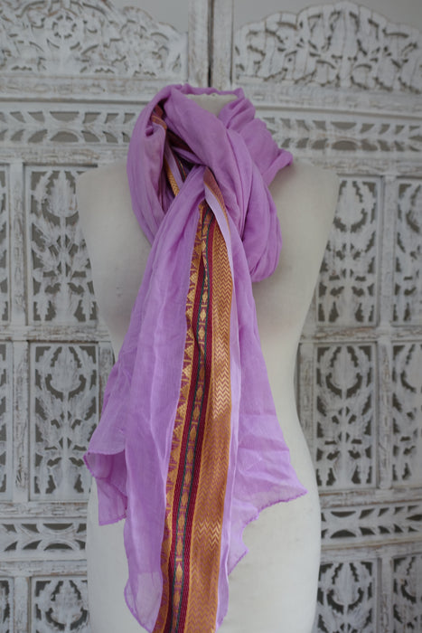 Lilac Cotton Dupatta - New