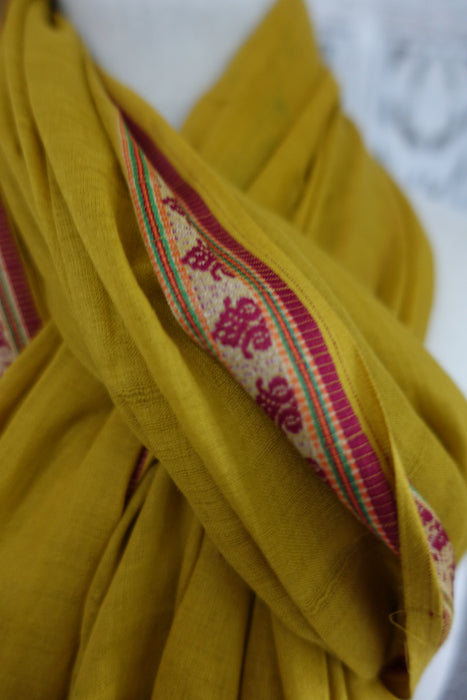 Ochre Cotton Dupatta - New