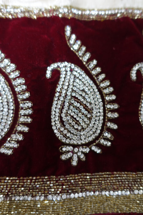 Cream & Maroon Salwar Kameez UK 10 / EU 36 - Preloved - Indian Suit Company