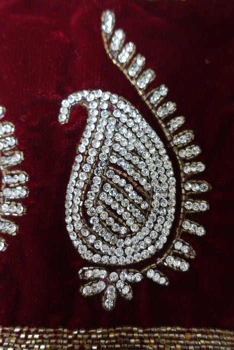 Cream & Maroon Salwar Kameez UK 10 / EU 36 - Preloved - Indian Suit Company