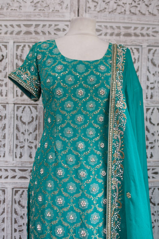 Sea Green Salwar Kameez UK 10 / EU 36 - Preloved - Indian Suit Company