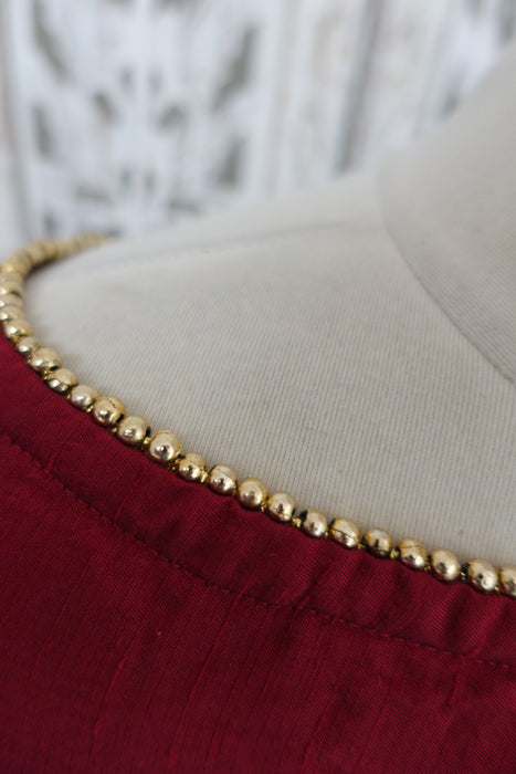 Dark Red Off Shoulder Salwar Kameez - UK 14/EU 40 - Preloved