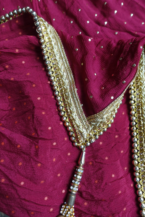 Dark Red Off Shoulder Salwar Kameez - UK 14/EU 40 - Preloved