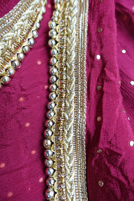 Dark Red Off Shoulder Salwar Kameez - UK 14/EU 40 - Preloved