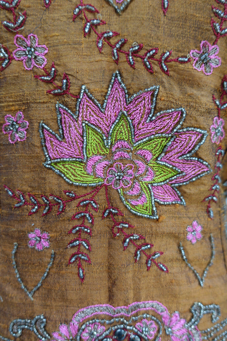 Brown Raw Silk Tunic - UK 8 / EU 34 - New - Indian Suit Company