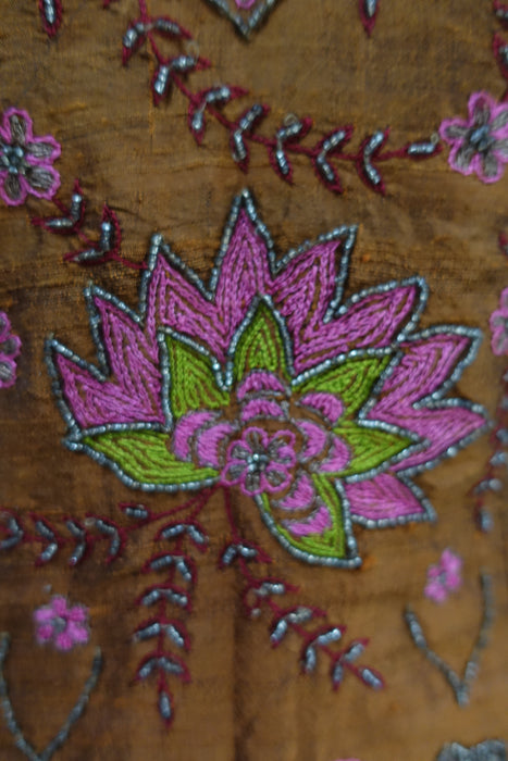 Brown Raw Silk Tunic - UK 8 / EU 34 - New - Indian Suit Company