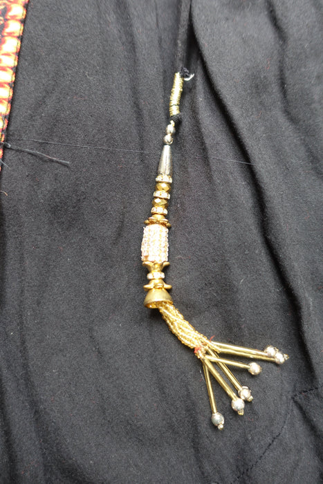 Black Orange Long Kameez - UK 12 / EU 38 - Preloved - Indian Suit Company