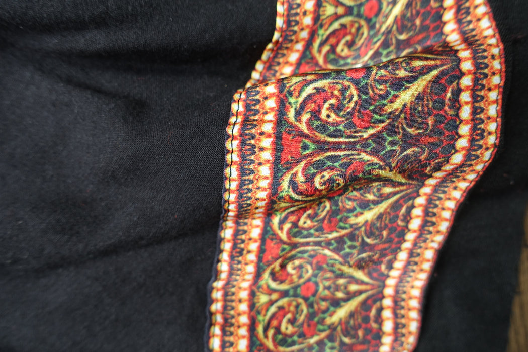 Black Orange Long Kameez - UK 12 / EU 38 - Preloved - Indian Suit Company