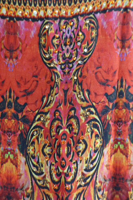 Black Orange Long Kameez - UK 12 / EU 38 - Preloved - Indian Suit Company