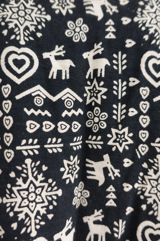 Black Long Vintage Tunic / Kameez - UK 18 / EU 44 - New - Indian Suit Company