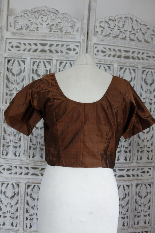 Brown Silk Blouse - UK 16 / EU 42 - New - Indian Suit Company