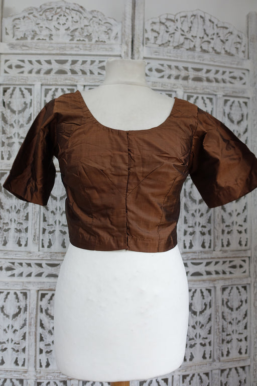 Brown Silk Blouse - UK 16 / EU 42 - New - Indian Suit Company
