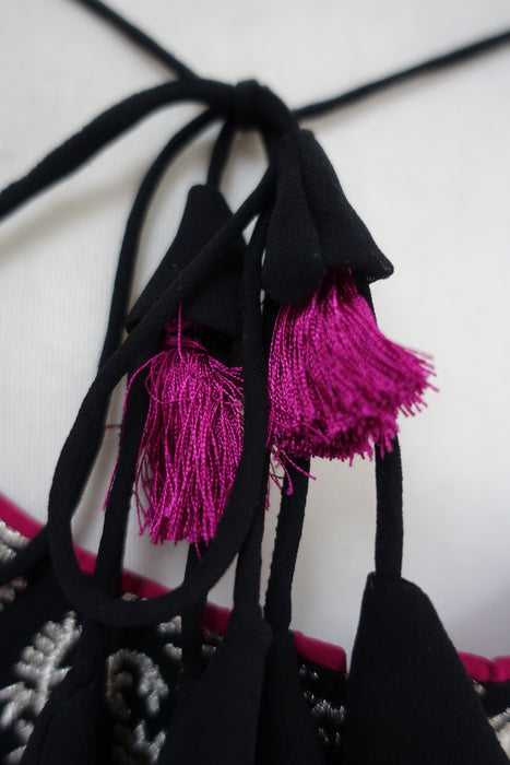 Black Embroidered Chiffon Tunic - UK 18 / EU 44 - New - Indian Suit Company