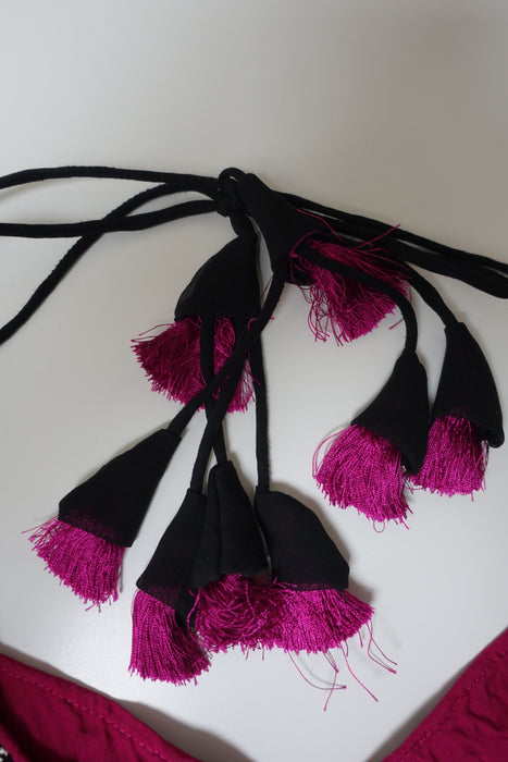 Black Embroidered Chiffon Tunic - UK 18 / EU 44 - New - Indian Suit Company