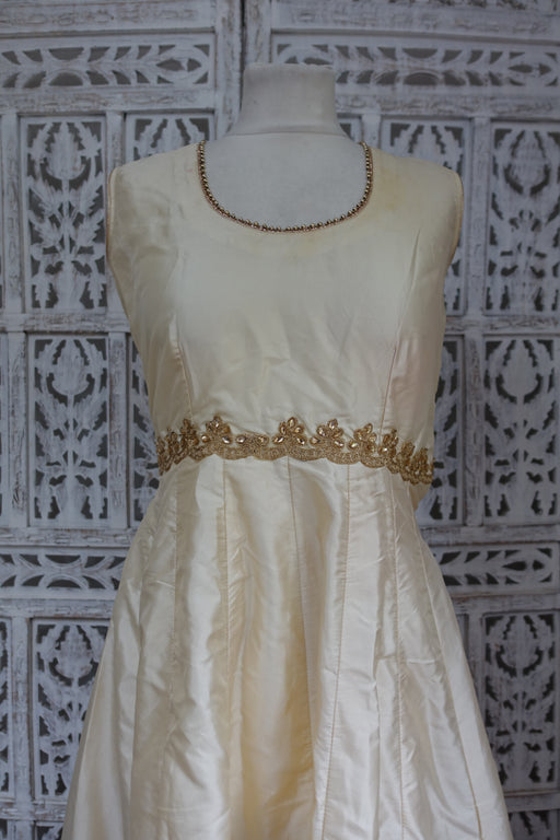 Cream Silk Frock - UK 12 / Eu 38 - Preloved - Indian Suit Company