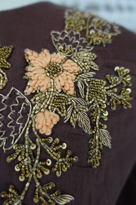 Brown Embellished Choli Blouse - UK 12 / Eu 38 - Preloved READY - Indian Suit Company