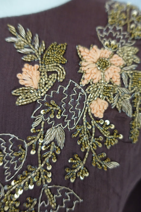 Brown Embellished Choli Blouse - UK 12 / Eu 38 - Preloved READY - Indian Suit Company