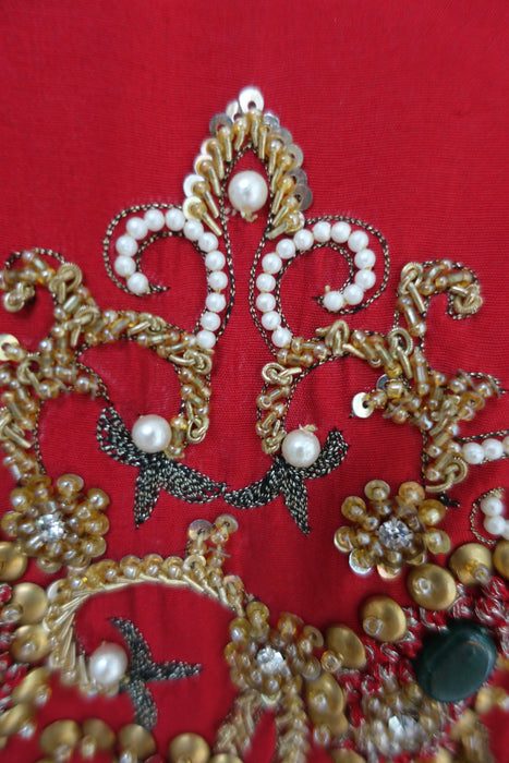 Bright Red Silk Sati Takhar Blouse - New