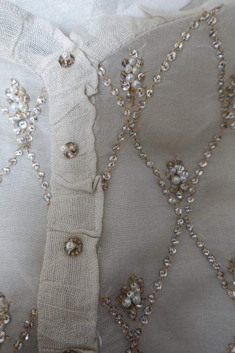 Cream Agna Noor Silk Cotton - New - UK 12 / EU 38