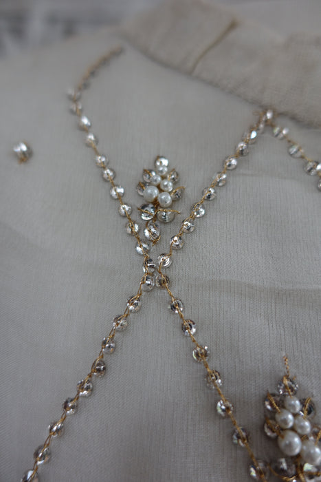 Cream Agna Noor Silk Cotton - New - UK 12 / EU 38