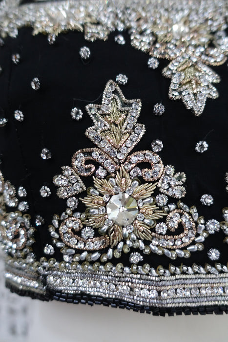 Black Diamante Blouse - Preloved - UK 12 / EU 38