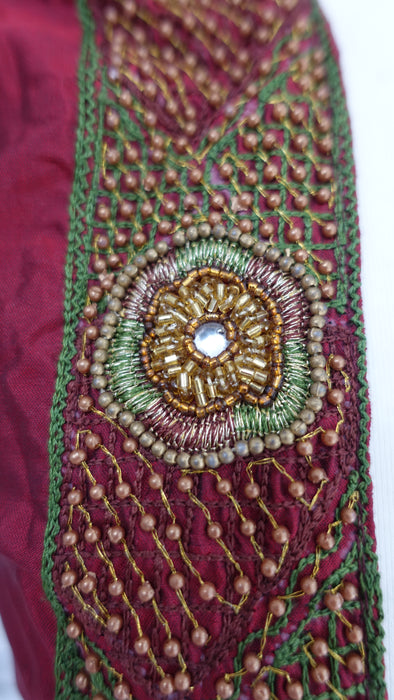 Olive Green Vintage 4Pc Lengha With Jacket - UK 16 / EU 42 - Preloved