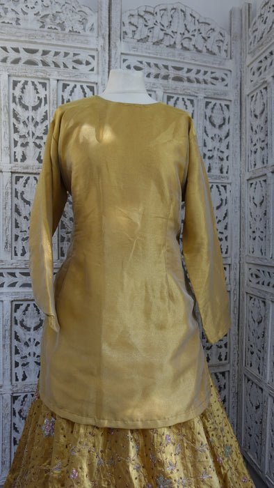 Gold Vintage Wedding Lengha - UK 22 / EU 48 - Preloved