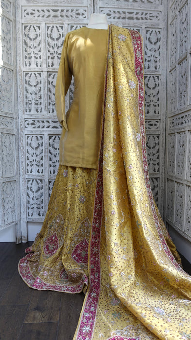 Gold Vintage Wedding Lengha - UK 22/EU 48 - Preloved